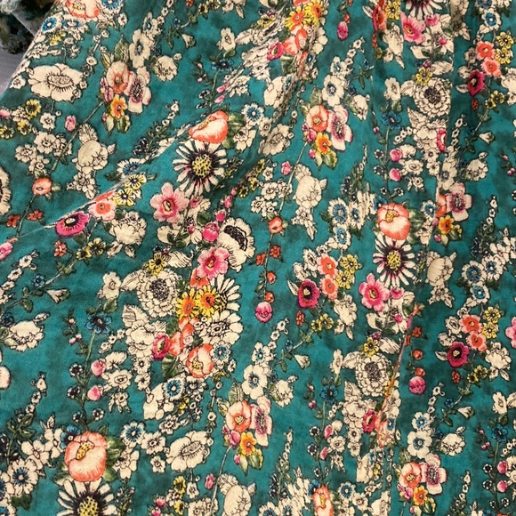 Natural Life Sienna Green Floral Cotton Dress Size Medium - Picture 3 of 5